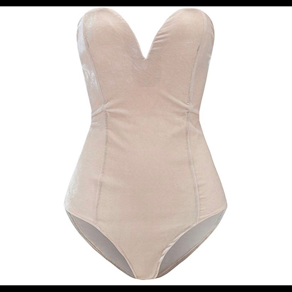 Velvet Strapless Bodysuit